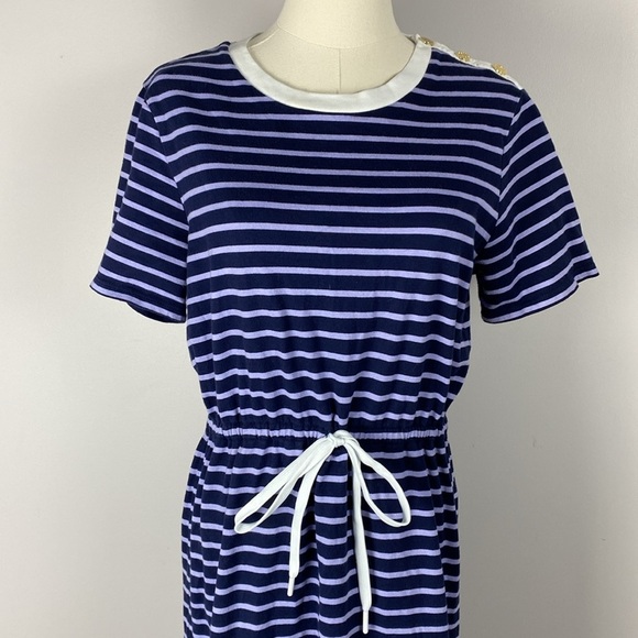 Draper James Tie Waist Striped Short Sleeve Midi Dress Size a medium - Picture 5 of 14